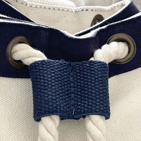 Canvas XL Drawstring Backpack Hand Crafted Bag Carry On Monogram Embroidered - Picture 5 of 13